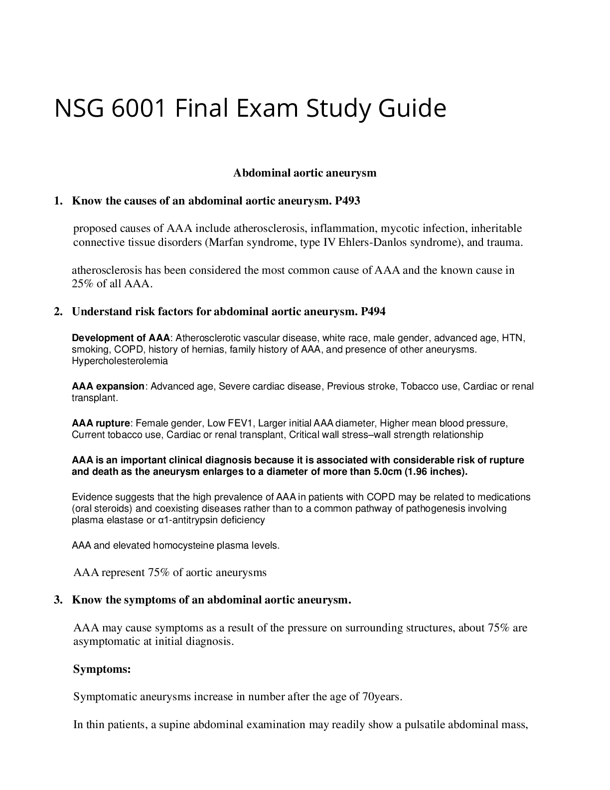 Preview image for NSG 6001 Final Exam Study Guide